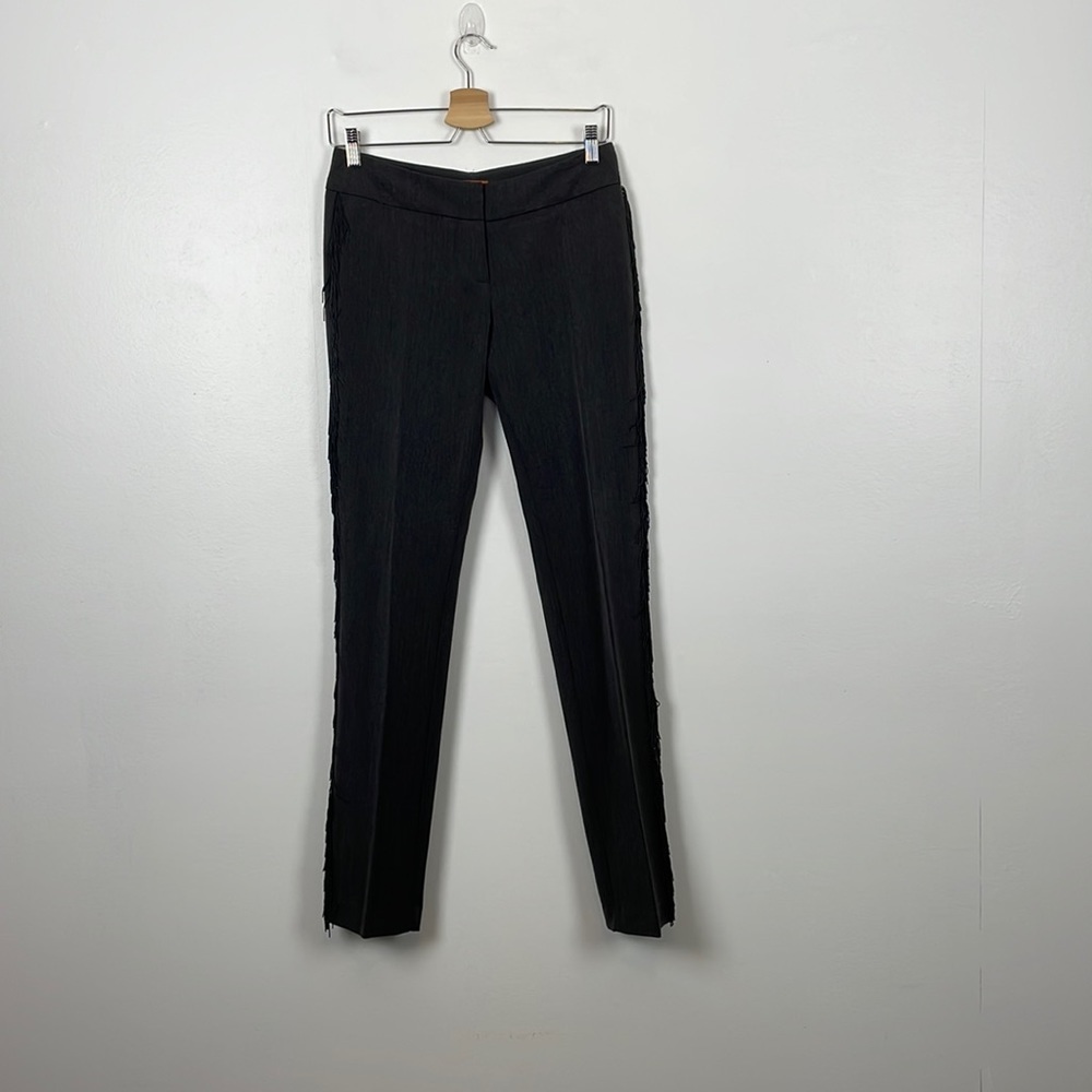 Gaia dress pants women size M straight leg fringe sides faux pockets cowgirl